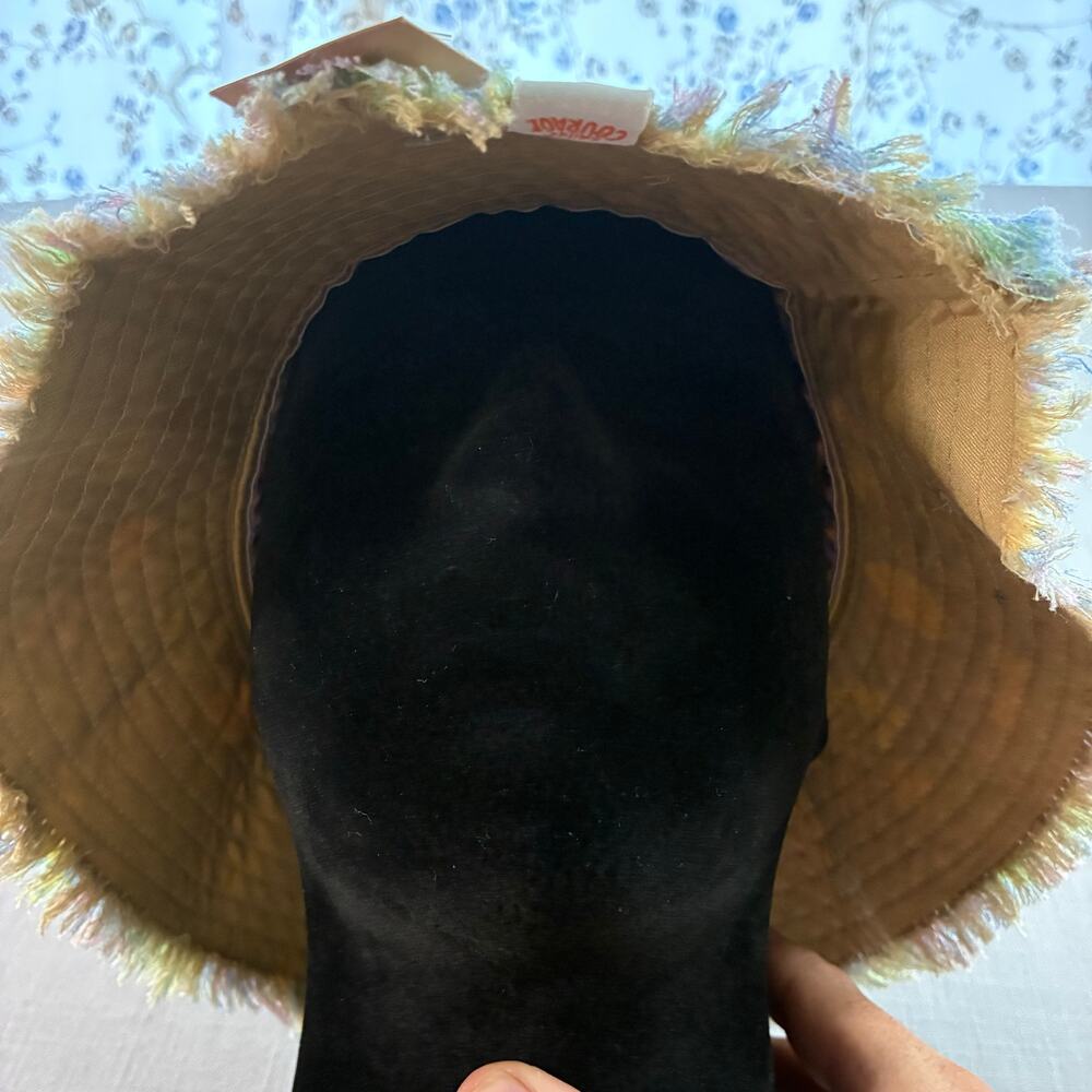 Little Brownie Tropical Floral Bucket Hat Frayed Brim Women’s NWT - Picture 10 of 10